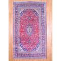Persian Hand-knotted Kashan Red/ Navy Wool Rug (8' x 13'8)
