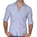 191 Unlimited Men's Blue Cotton-blend Shirt