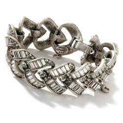 Sweet Romance 1930s Vee Baguette Crystal Bracelet