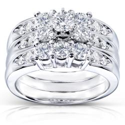 14k White Gold 1 2/5ct TDW Diamond 3-piece Bridal Ring Set (H-I, I1-I2)
