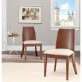 Chic Beige Walnut Finish Side Chair (Set of 2)