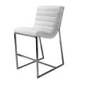 Parisian White Leather Barstool