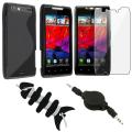 Black Case/ LCD Protector/ Cable/ Wrap for Motorola Droid Razr XT910