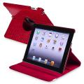 Red Crocodile Skin 360-degree Swivel Leather Case for Apple iPad 2/ 3