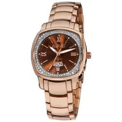 August Steiner Women's Day Date Diamond Steel Watch