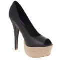 Riverberry Women's 'Savi' Black Peep-toe Platform Heels