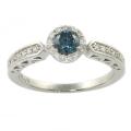 New! 14k Gold 1/2ct TDW Blue and White Diamond Engageme