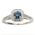 New! 14k Gold 1/2ct TDW Blue and White Diamond Engageme