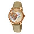 Stuhrling Original Women's Harmony Automatic Skeleton Crystal Mother of Pearl Brown Watch