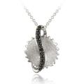 DB Designs Sterling Silver Black Diamond Accent Celestial Sun Necklace
