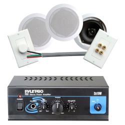Pyle 2x15W Amp 5.25-inch Speakers With 50-foot Wire Volume Control