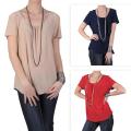 Journee Collection Women's Plus Stretchy Short-sleeve Shirt