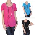 Journee Collection Women's Plus Stretchy Short-sleeve Shirt