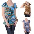 Journee Collection Junior's Plus Stretchy Short-sleeve Top