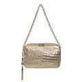 Versace 'Vanitas' Embroidered Gold Leather Shoulder Bag