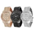 Geneva Platinum Women's Rhinestone Chronograph-style Link Watch