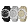 Geneva Platinum Women's Rhinestone Roman Numeral Cuff Watch