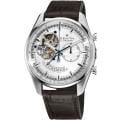 Zenith Men's 'Chronomaster XXT Open' Silver Dial Brown Strap Watch