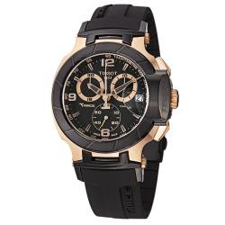 Tissot Men's 'T Race' Black Dial Black Rubber Strap Quartz Watch