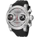 Graham Men's 'Swordfish' Silver Dial Black Rubber Strap Watch