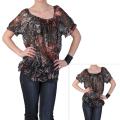 Journee Collection Women's Contemporary Plus Chiffon Peasant Top