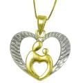 10k Two-tone Gold Diamond Cut Pendant