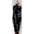 Plumeria Sarong in Black/ Gray (Indonesia)