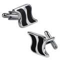 Black/ Silver Waviness Cufflinks