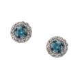 10k White Gold 3/8ct TDW White and Treated Blue Diamond Fashion Earring (I-J, I2-I3)