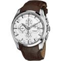 Tissot Men's 'Couturier' White Dial Brown Leather Strap Watch