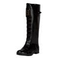 Fendi Women's Black Lace-up Knee-high Rubber Rain Boots