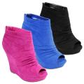 Journee Collection Women's 'TWIST-3' Open Toe Wedge Bootie