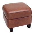 Bradford Saddle Brown Leather Storage Ottoman