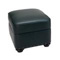Cardiff Hunter Green Leather Storage Otttoman
