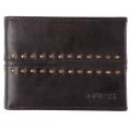 Guess Men's Studded Genuine Leather Bifold Passcase Wallet
