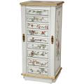 White Lacquer Flowers Jewelry Cabinet (China)