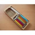 LeBrun French Laguiole Decor Assorted Color Steak Knives (Set of 6)