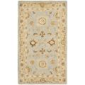 Hand-made Farahan Blue/ Sage Hand-spun Wool Rug (3' x 5')