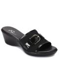 A2 by Aerosoles Women's 'Eyes On You' Black Stretch Wedge Slides