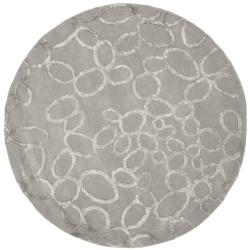 Handmade Soho Loops Grey New Zealand Wool Rug (6' Round)