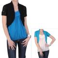 Journee Collection Junior's Open Front Crochet Bolero