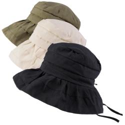 Hailey Jeans Co. Women's Pleated Crown Drawstring Ribbon Sunhat