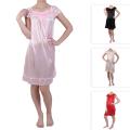 Journee Collection Women's Ruffled Flower Detail Satin Nightgown