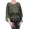 Journee Collection Junior's Wide Sleeve Smocked Waist Chiffon Top
