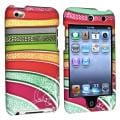 Colorful Strips Rubber Coated Case for Apple iPod Touch Generation 4