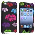 Black/ Color Lips Rubber Coated Case for Apple iPod Touch Generation 4