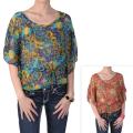 Journee Collection Junior's Butterfly Sleeve Tie Waist Chiffon Top