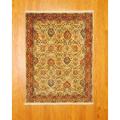 Persian Hand-knotted Sarouk Ivory/ Rust Wool Rug (4'9 x 6'4)