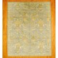 Indo Hand-tufted Light Blue/ Light Green Wool Rug (8' x 9'10)