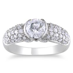 Miadora 14k White Gold 1 1/2ct TDW Certified Diamond Engagement Ring (H-I, I1)